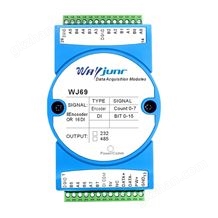 8路編碼器脈沖計(jì)數(shù)器或16路DI高速計(jì)數(shù)器，Modbus RTU模塊 WJ69